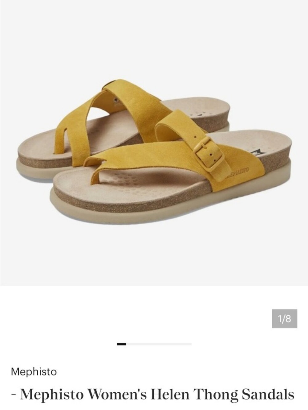 Like New Mephisto Helen Thong Sandals in Sunny Yellow Suede.Msde In France